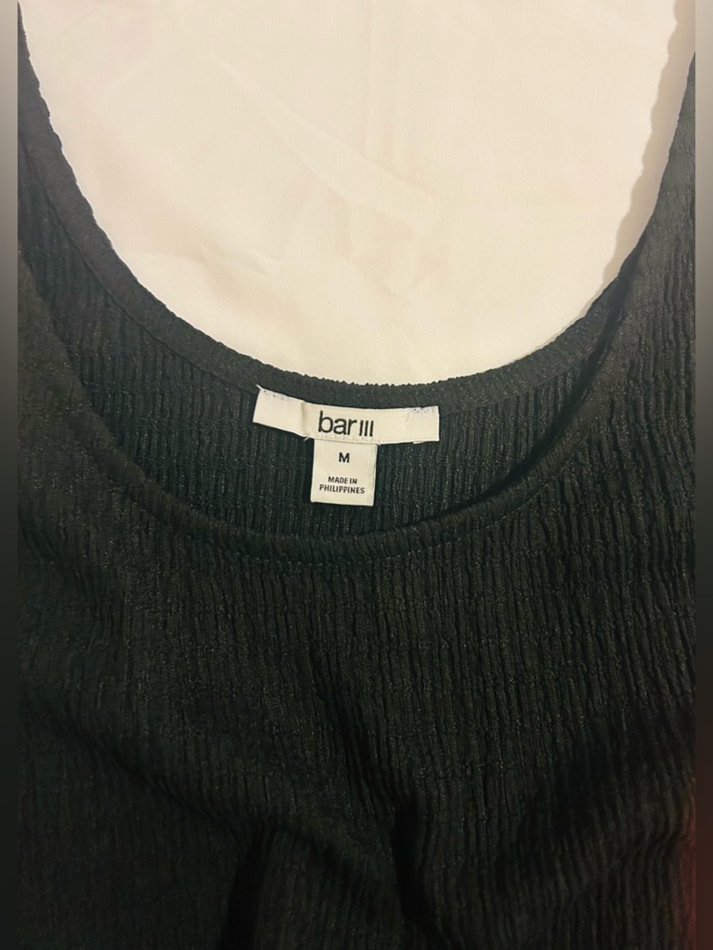 Bar III Black Ribbed Scoop Neck Tank Top